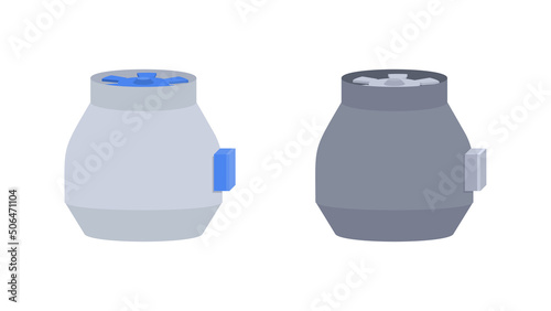 Diagonal electric fan vector illustration on white background.