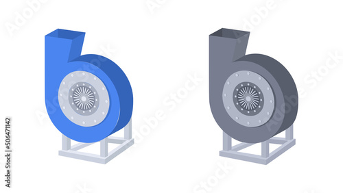 Centrifugal electric fan vector illustration on white background.