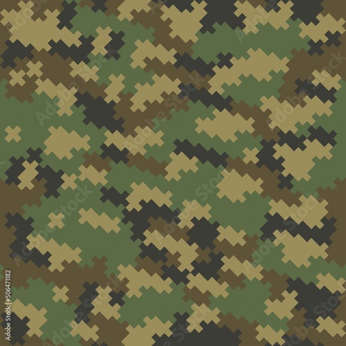 Wallpaper Mural Army camo military uniform vector texture, classic texture, forest hunting background. Torontodigital.ca