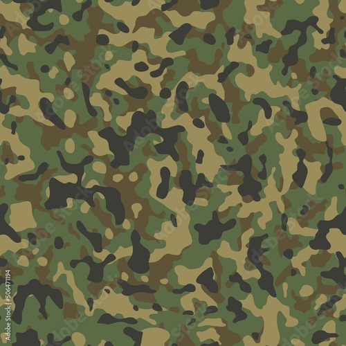  Army camouflage vector shape pattern, seamless classic texture for textile. Ornament. Disguise