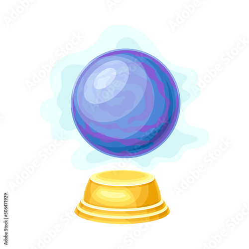 Crystal Ball or Orbuculum as Magical Object and Witchcraft Item Vector Illustration