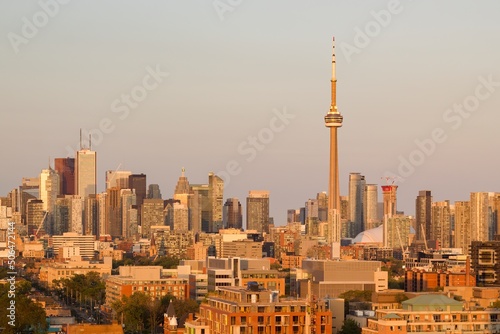 Photography The financial district of Toronto Canada at sunset
