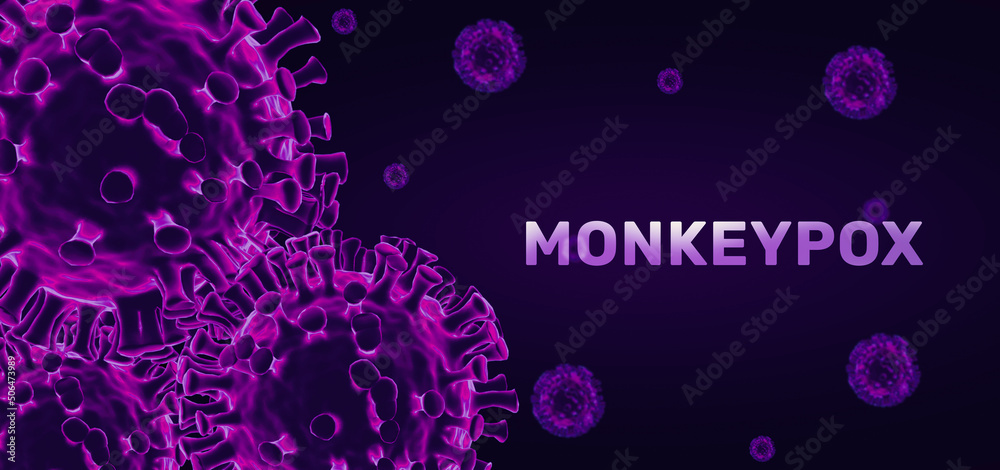Monkeypox pandemic hitting the world, graphic illustration background of monkeypox virus Monkeypox pandemic hitting the world, graphic illustration background of monkeypox virus