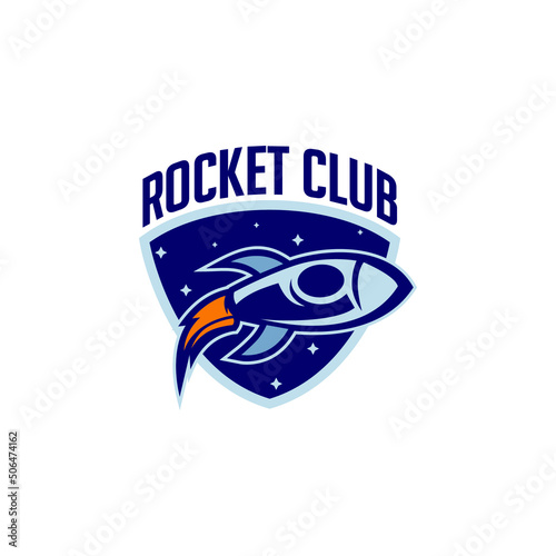 Rocket Space Logo Design Concept Vector