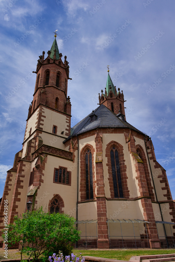 View on the catholic Saint Gallus church in Ladenburg, Germany