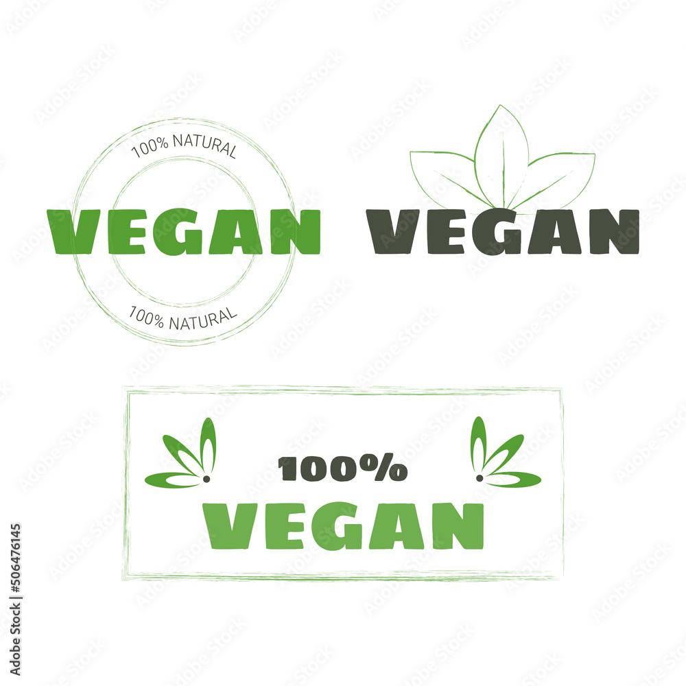 Vegan and natural product sticker. Ecology icon