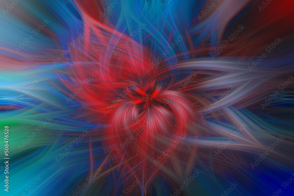 Abstract background is a fantastic red and blue flower. Abstract background is a fantastic red and blue flower.