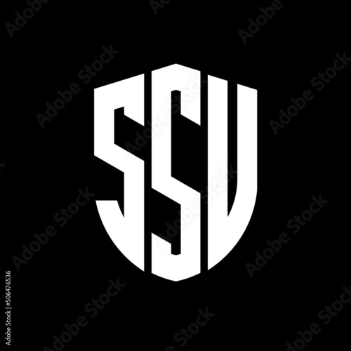 SSU letter logo design. SSU modern letter logo with black background. SSU creative  letter logo. simple and modern letter logo. vector logo modern alphabet font overlap style. Initial letters SSU  photo