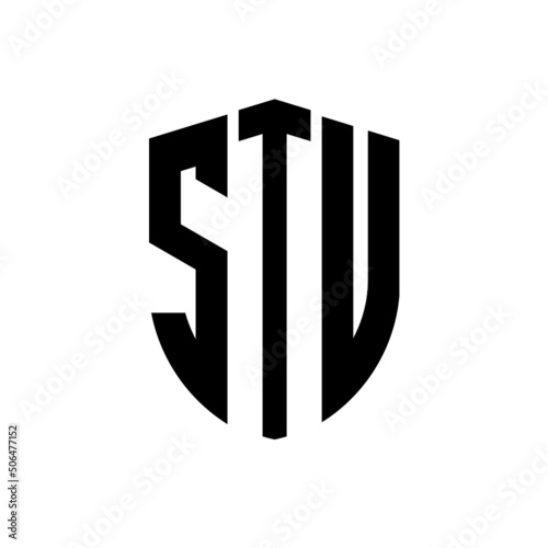 STU letter logo design. STU modern letter logo with black background. STU creative  letter logo. simple and modern letter logo. vector logo modern alphabet font overlap style. Initial letters STU  photo