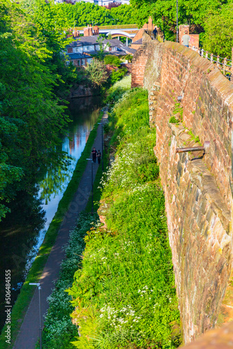 Chester City Walls - defensive structure built to protect the city of Chester in Cheshire, England