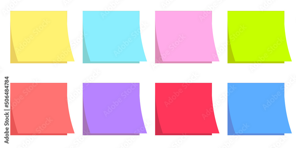 Realistic sticky notes isolated with real shadow on white background. Square sticky paper reminders with shadows, paper page mock up. jpeg image illustration jpg 
