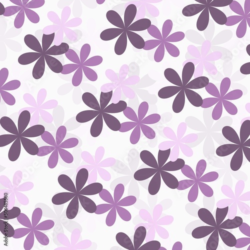 seamless pattern with pink and violet flowers