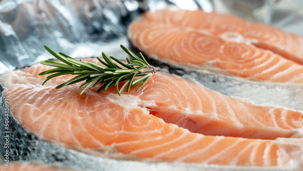 fresh salmon steaks with lemon and rosemary fresh salmon steaks with lemon and rosemary