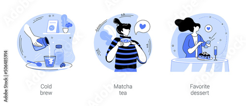 In a coffee shop isolated cartoon vector illustrations se