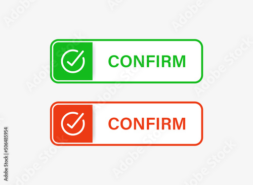 confirm web button with check box icon with correct, accept checkmark icons green tick box, check list circle frame - checkbox symbol sign