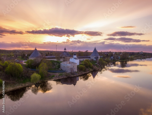 sunset over the river