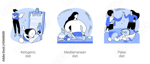 Nutrition and dieting isolated cartoon vector illustrations se
