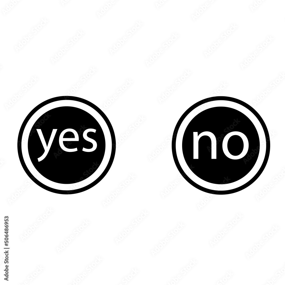 selection icons yes no in black selection icons yes no in black