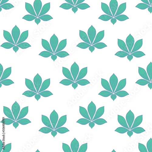 Seamless decorative pattern with simple and green heraldic lily symbols