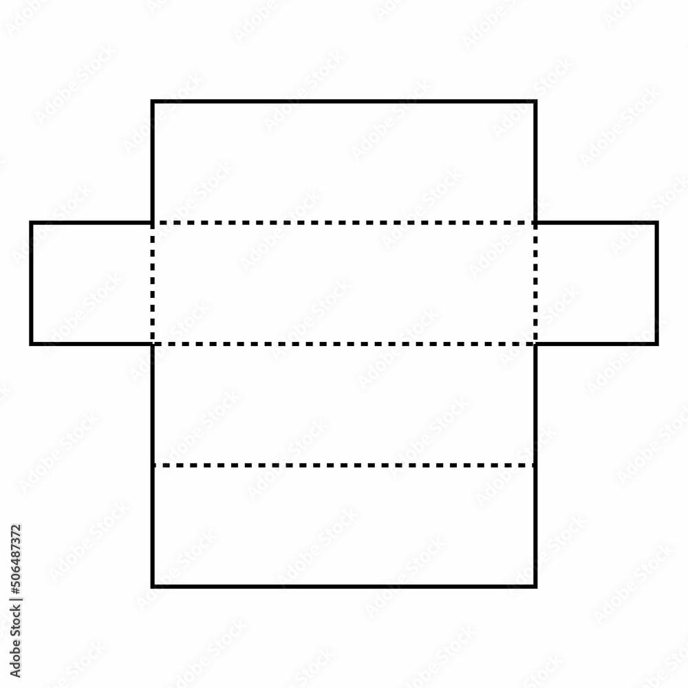 geometric nets of rectangular prism. 3d shapes nets for kids. Lesson  worksheet vector illustration isolated on white background Stock Vector
