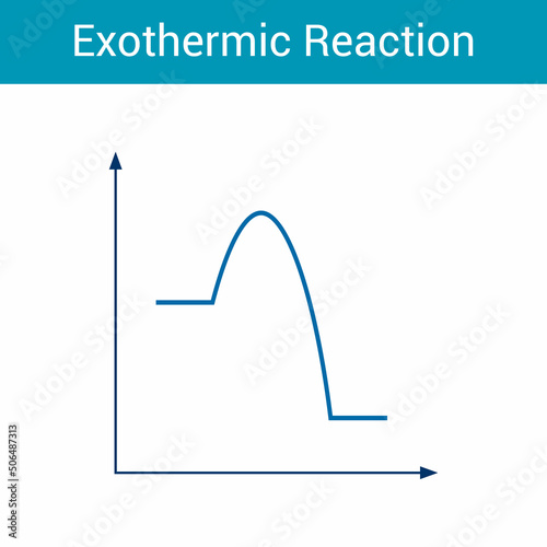 Exothermic reactions graphs diagram in chemistry vector illustration on white background