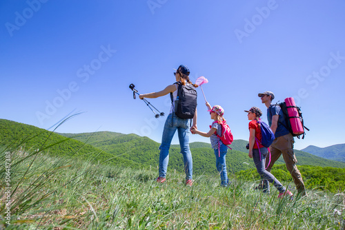 Family in a hike photo
