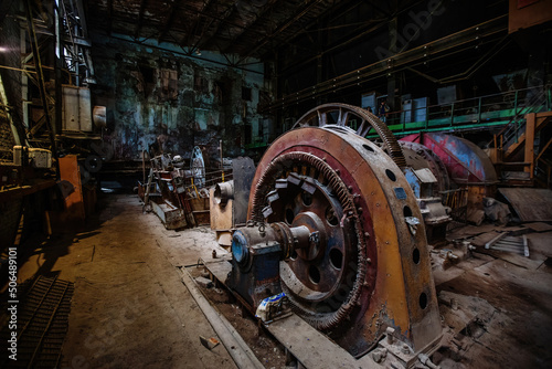 Old mining processing plant. Ore-dressing treatment with classifiers