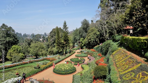 Beautiful Government botanical gardens in Ooty, Tamilnadu, India. photo