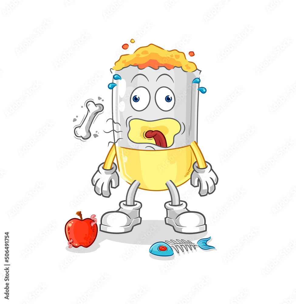 cigarette burp mascot. cartoon vector