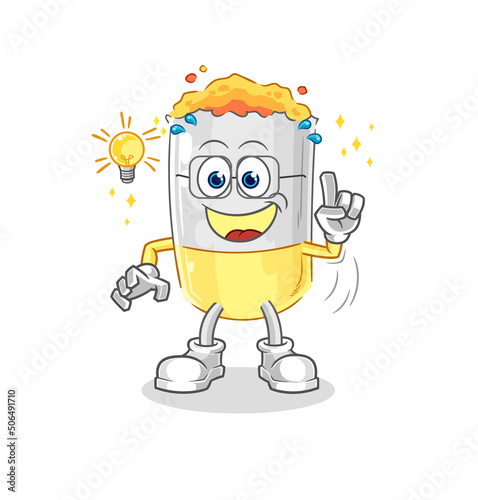 cigarette got an idea cartoon. mascot vector