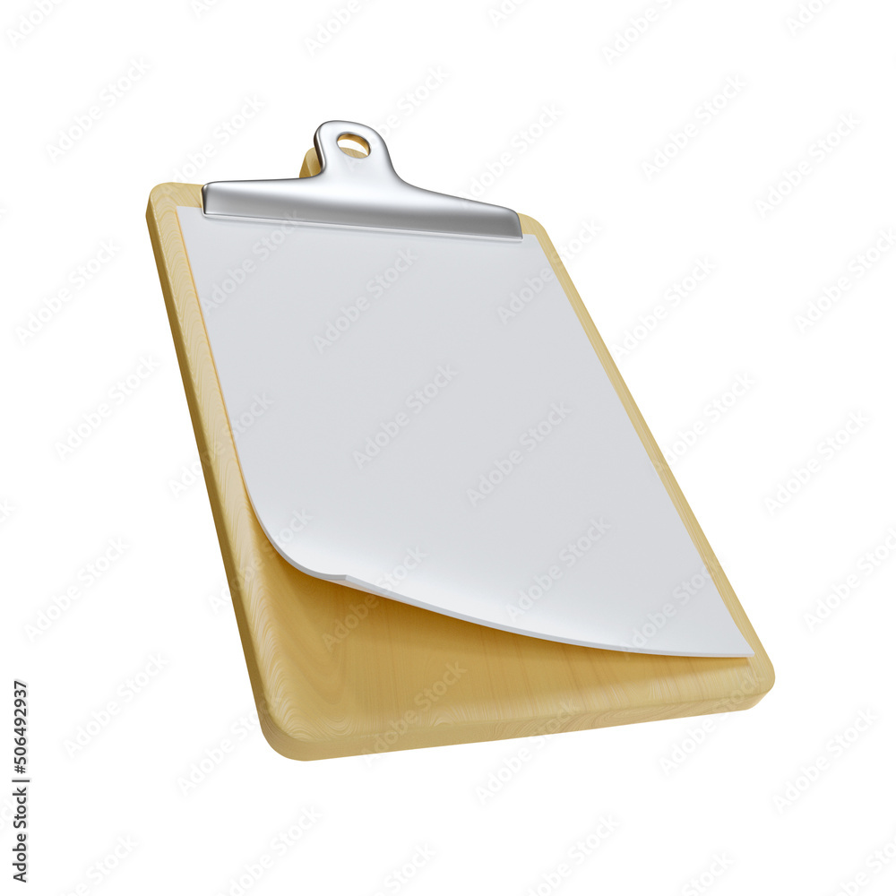 Clipboard with paper 3D icon Clipboard with paper 3D icon