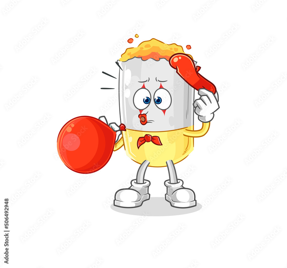 cigarette pantomime blowing balloon. cartoon mascot vector