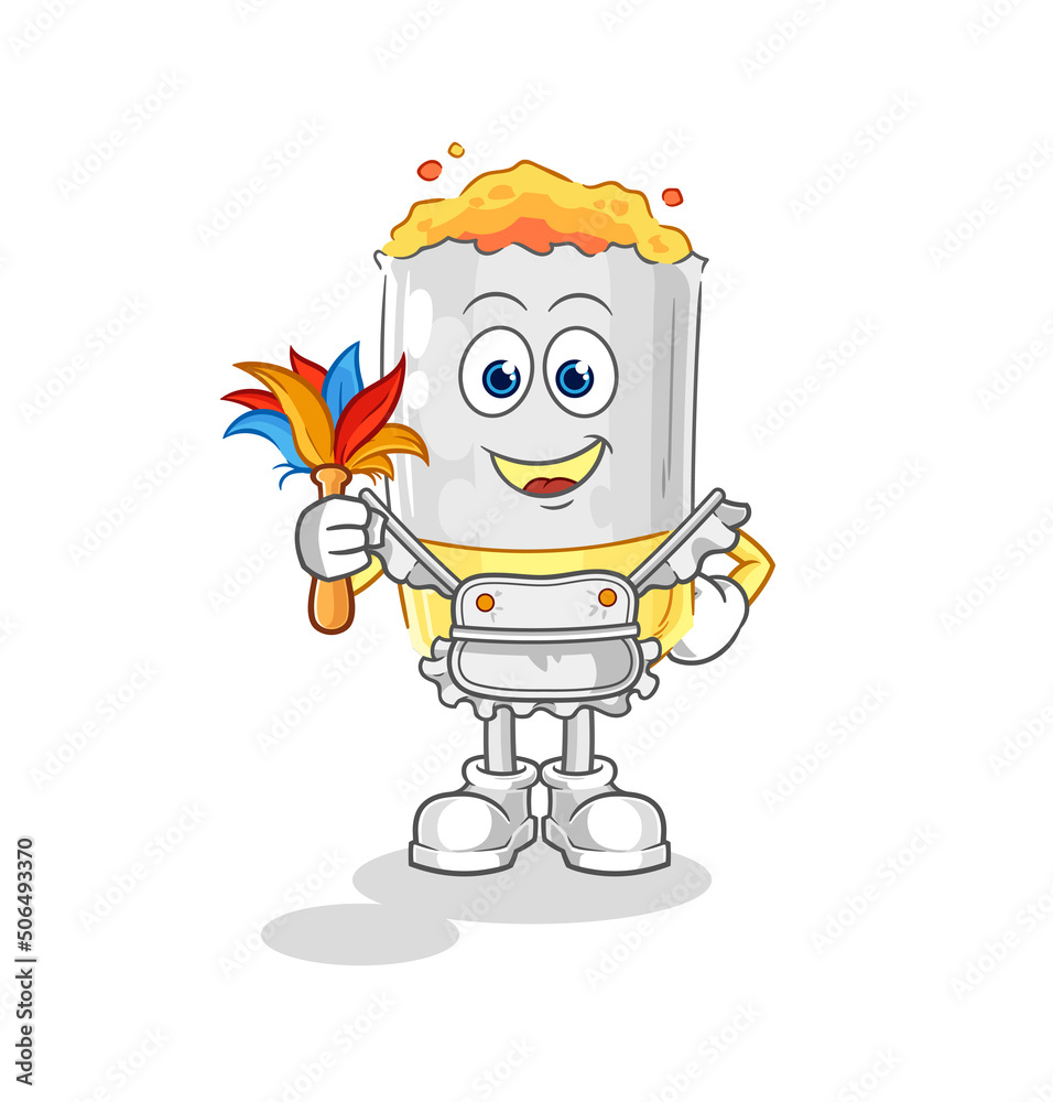 Obraz premium cigarette maid mascot. cartoon vector