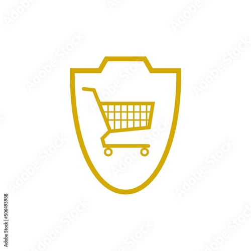 Secure Shopping icon isolated on white background