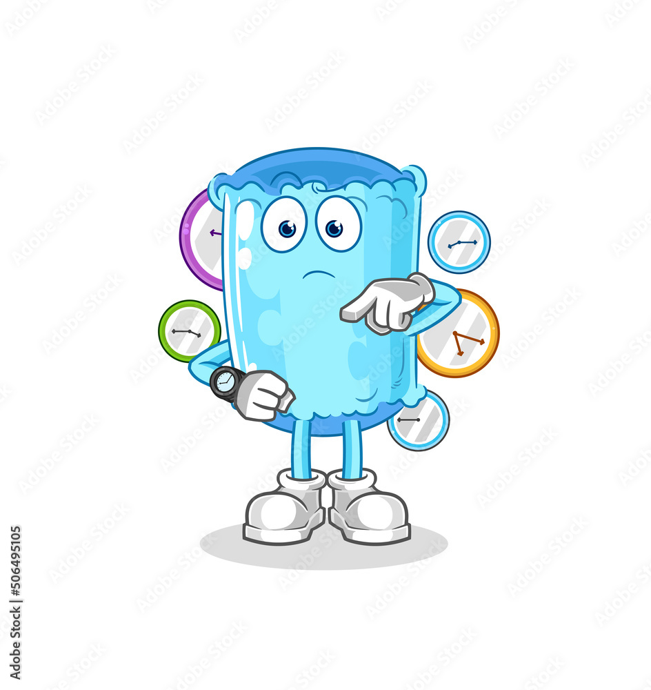 bolster pillow with wristwatch cartoon. cartoon mascot vector bolster pillow with wristwatch cartoon. cartoon mascot vector