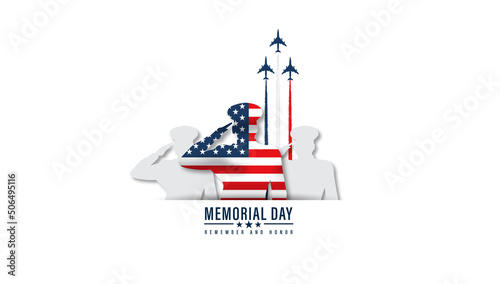 Vector Illustration of Memorial Day Background Design. Remember and Honor.