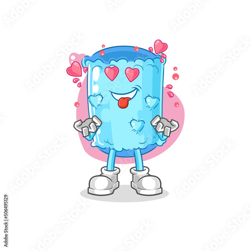 bolster pillow fallin love vector. cartoon character
