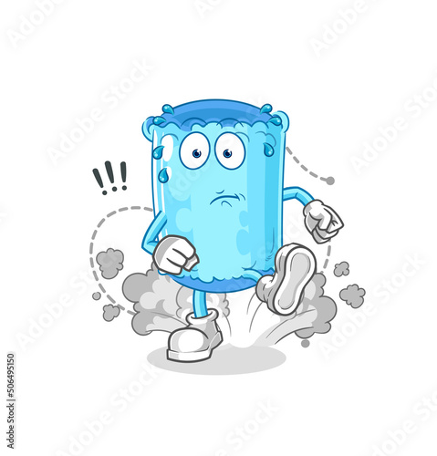 bolster pillow running illustration. character vector