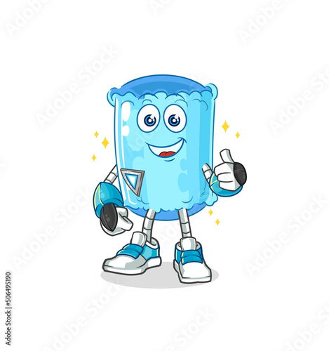 bolster pillow robot character. cartoon mascot vector