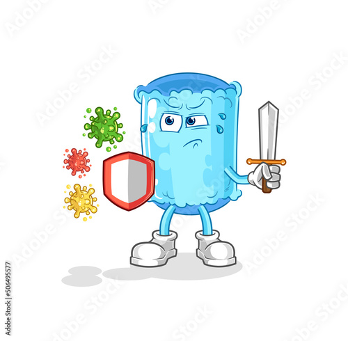 bolster pillow against viruses cartoon. cartoon mascot vector
