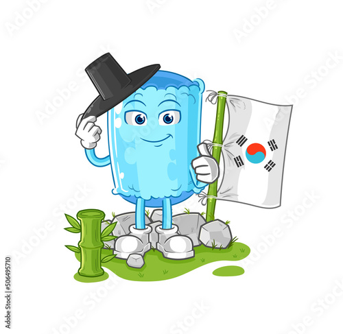 bolster pillow korean character. cartoon mascot vector