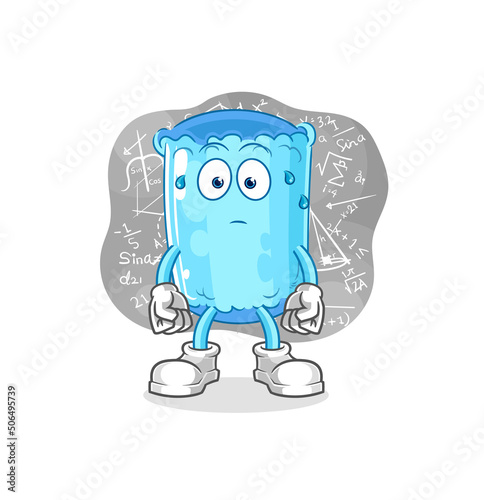 bolster pillow thinking hard vector. cartoon character
