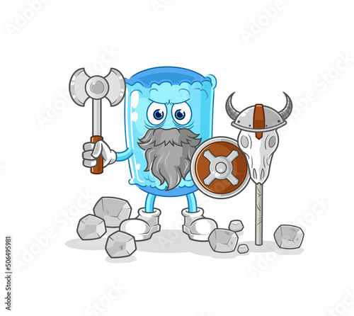 bolster pillow viking with an ax illustration. character vector