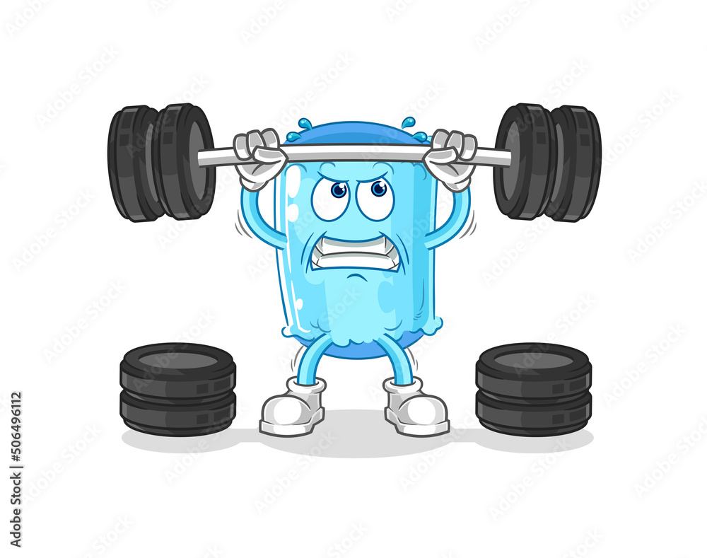 bolster pillow lifting the barbell character. cartoon mascot vector bolster pillow lifting the barbell character. cartoon mascot vector
