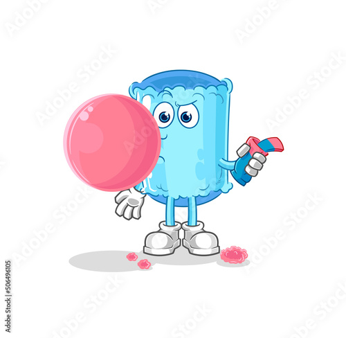 bolster pillow chewing gum vector. cartoon character