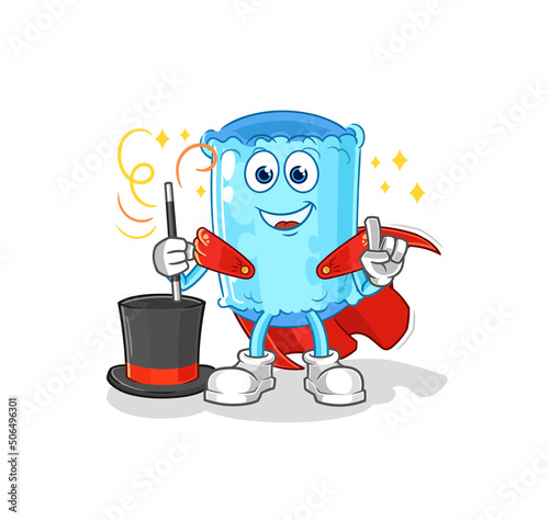 bolster pillow magician illustration. character vector
