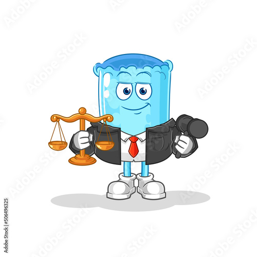 bolster pillow lawyer cartoon. cartoon mascot vector