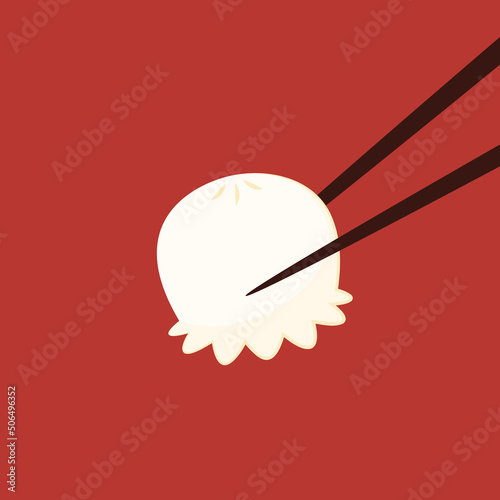 Shrimp dumplings vector. Shrimp dumplings is Chinese food. Chinese food icon.