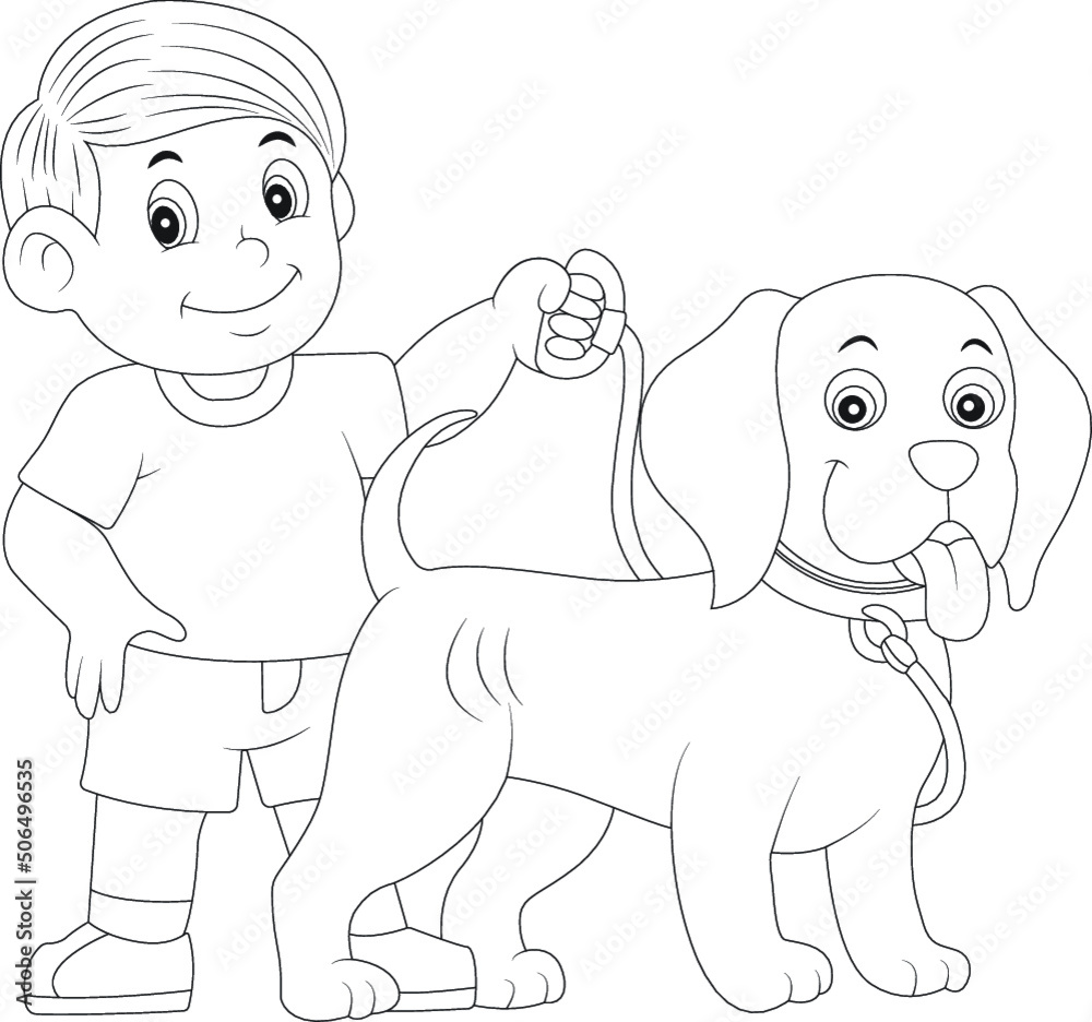 Obraz premium Funny ddog coloring page for kids