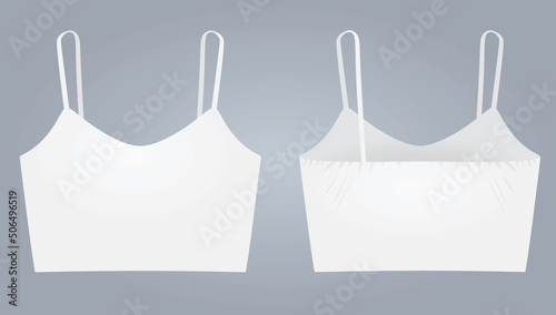 White crop sleeveless t shirt. vector illustration